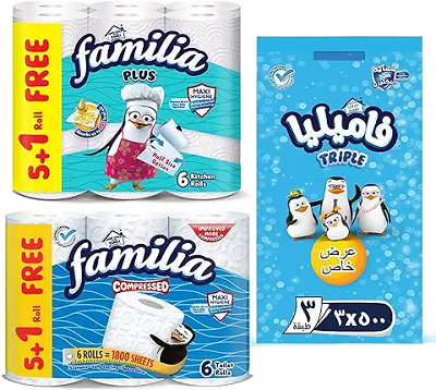 فاميليا رول تواليت مضغوط 6رول